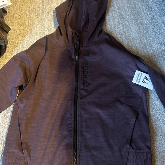 Reebok Purple Leggings Stretchy Athletic Bottoms sports bra and full zip jacket - Picture 15 of 16